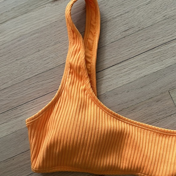 Forever 21 Orange Ribbed Swim Top - Picture 2 of 4